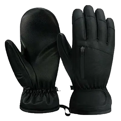 Black Winter Snow Gloves