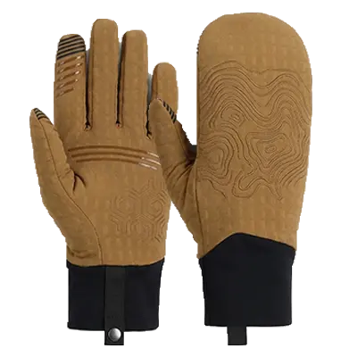 Brown and Black Light Winter Gloves
